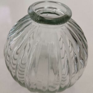 soliflore boule verre transparent motif vague
